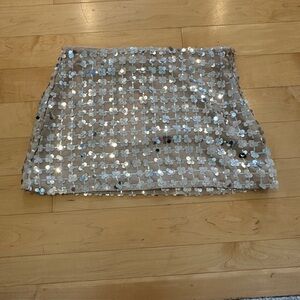 Zara Sequin Embellished Mini Skirt